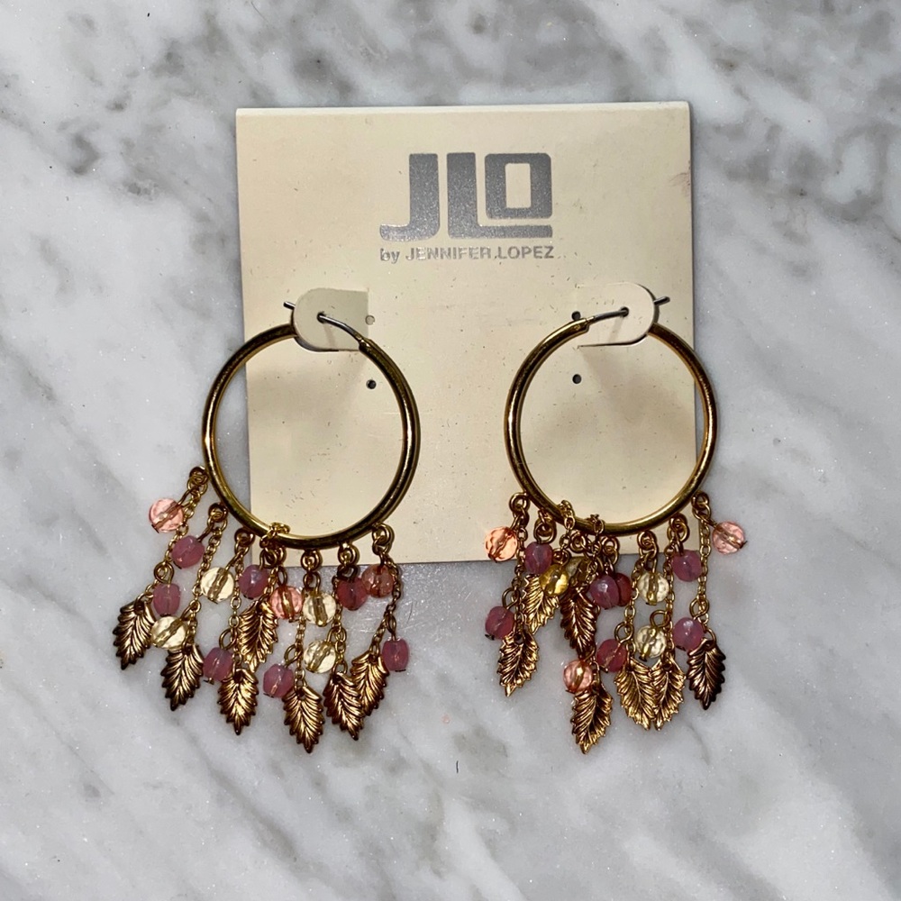🚫SOLD🚫 JLo Jennifer Lopez Pink & Gold Earrings